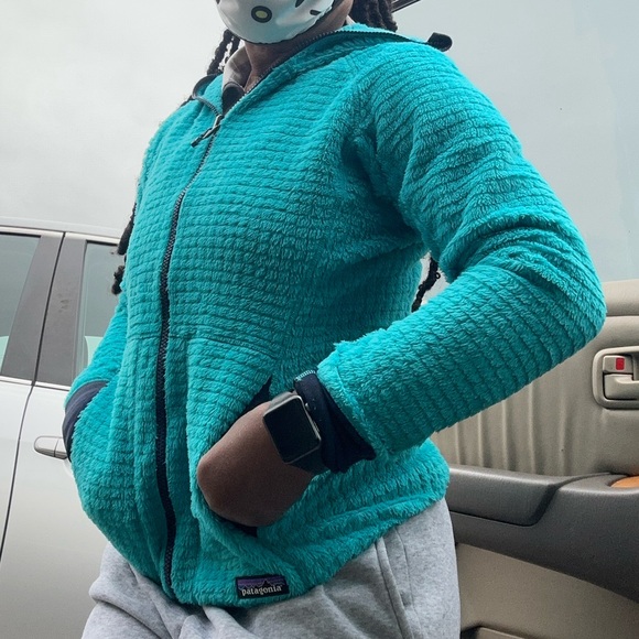 Patagonia Excellent Teal Blue color- block fleece WARMTH full zip jacket - Picture 8 of 14